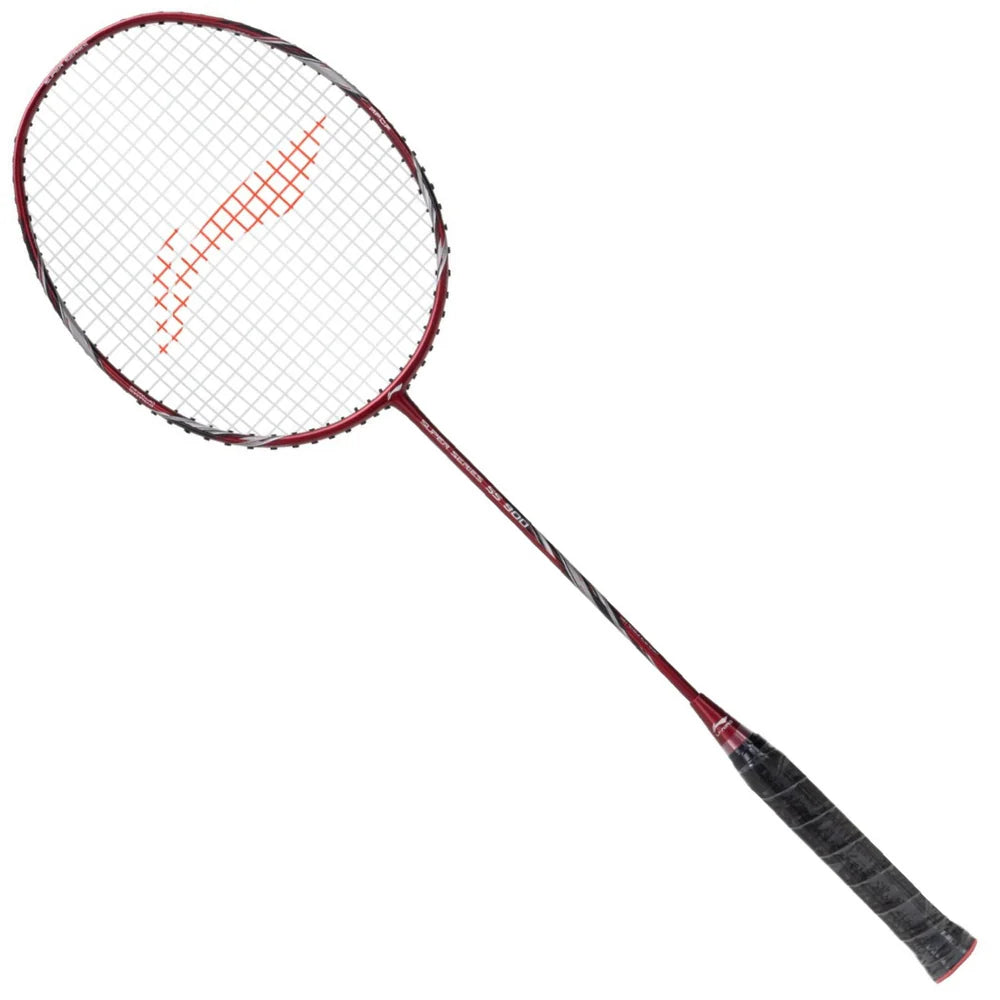 Li-Ning Super Series SS900 Black Red 80g badminton racquet with even balance and medium flex shaft.