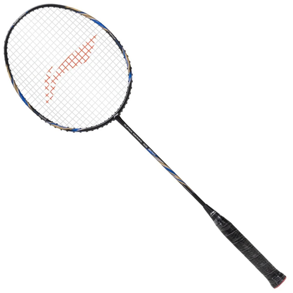 Li-Ning Super Series SS900 Black Blue 80g badminton racquet with even balance and medium flex shaft