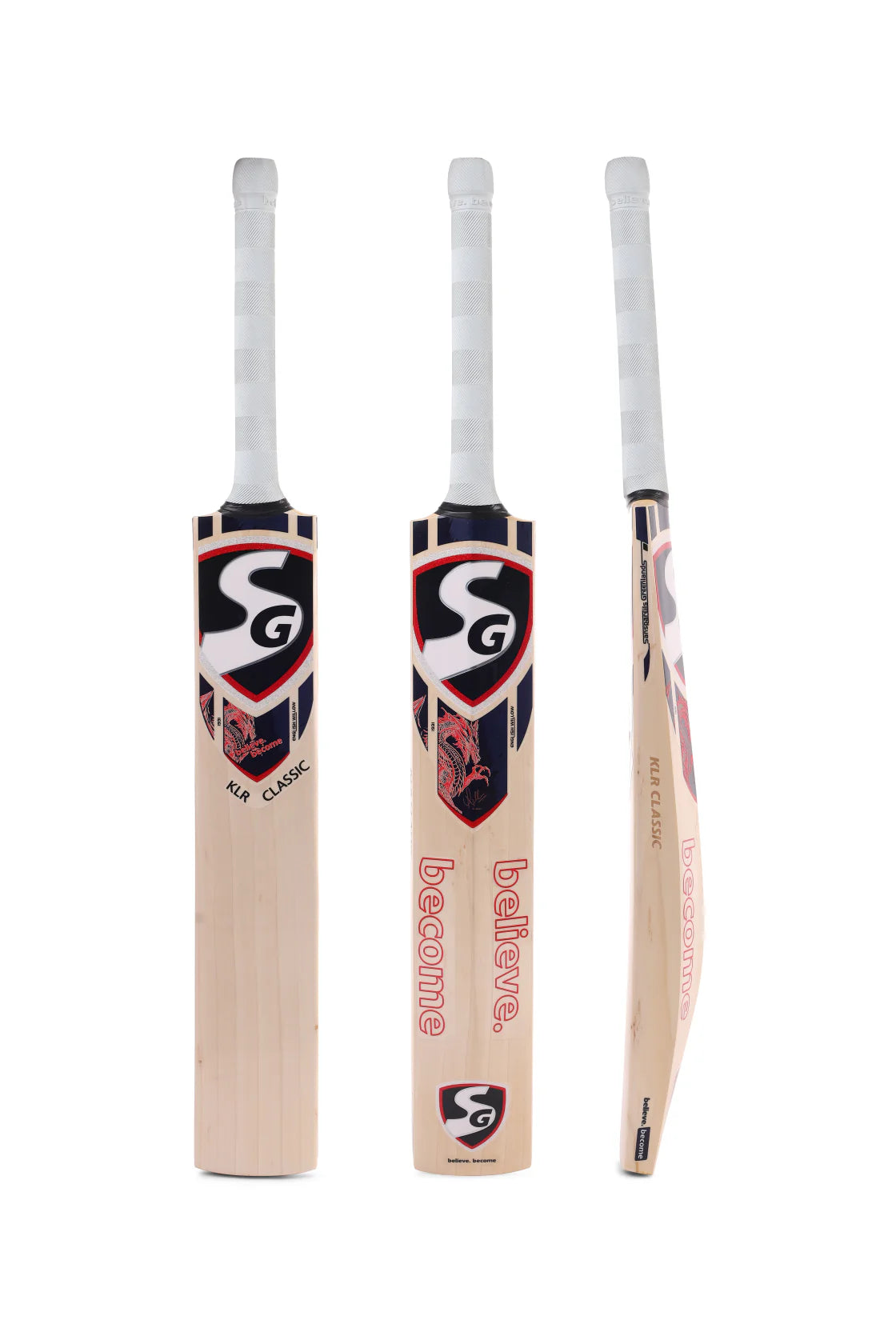 SG KLR Classic English Willow Cricket Bat Front View