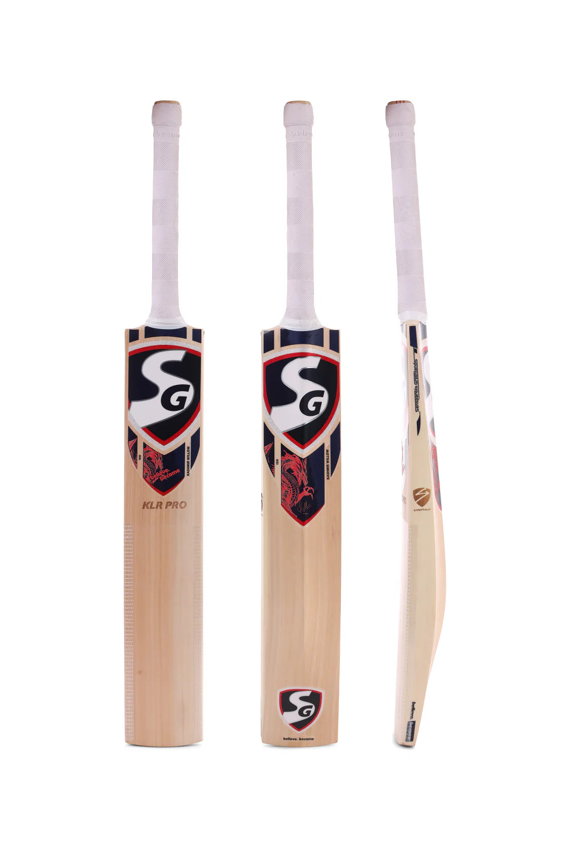 SG KLR Pro Kashmir Willow Cricket Bat Front View