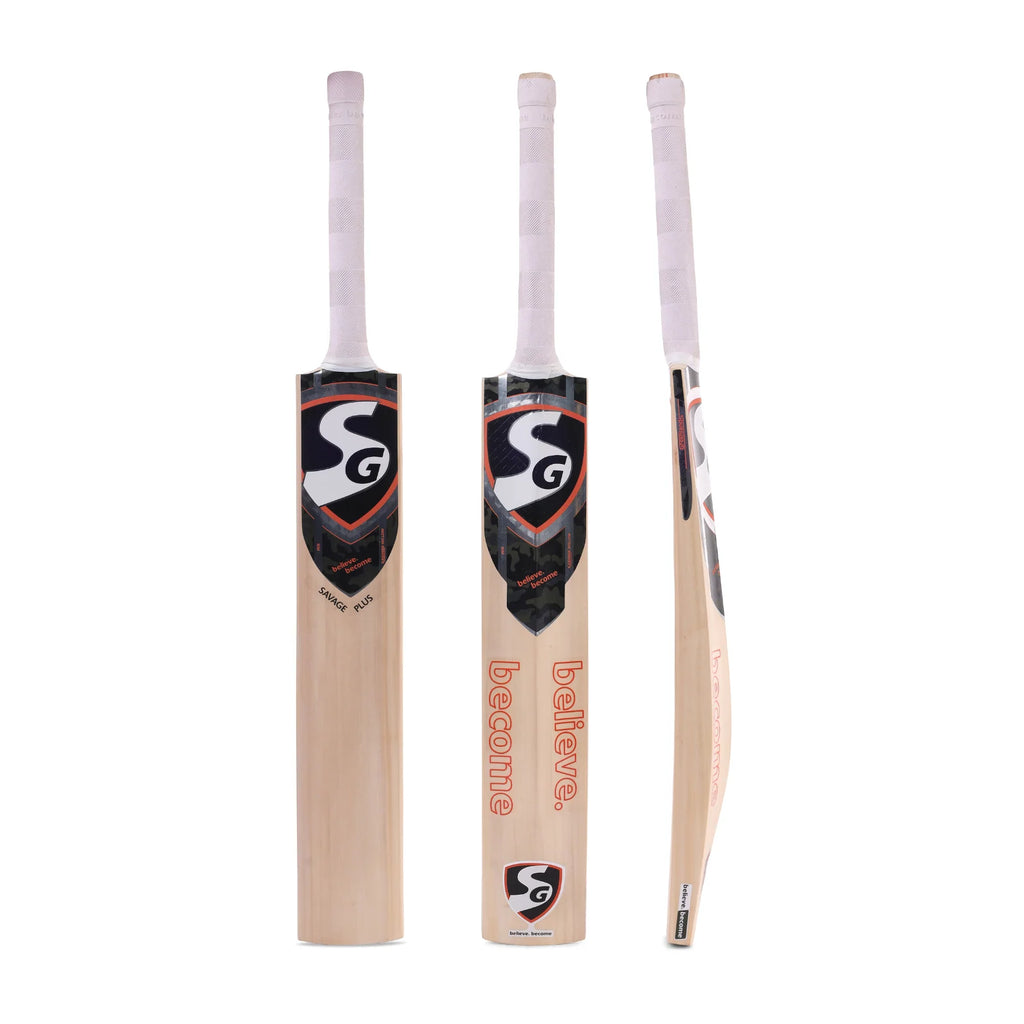 SG Savage Plus Kashmir Willow Cricket Bat Front View