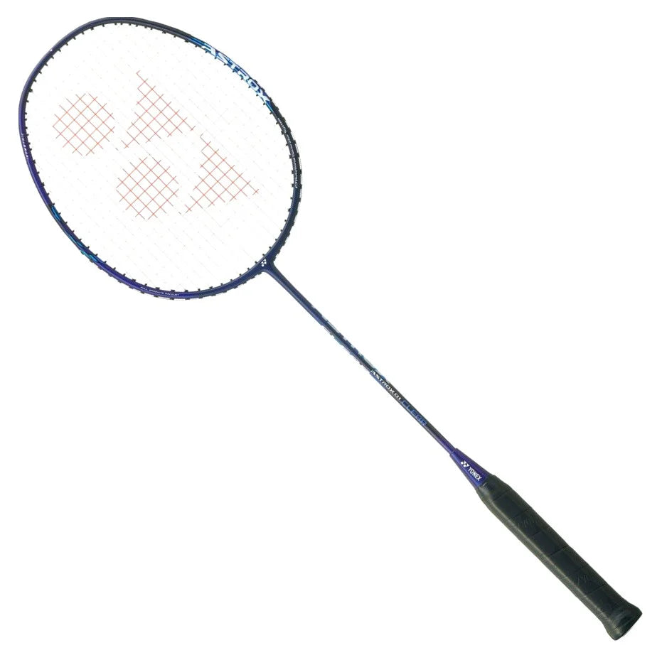 Yonex Astrox 01 Clear Black Blue 4U badminton racquet with head heavy balance and medium flex shaft for all-round performance