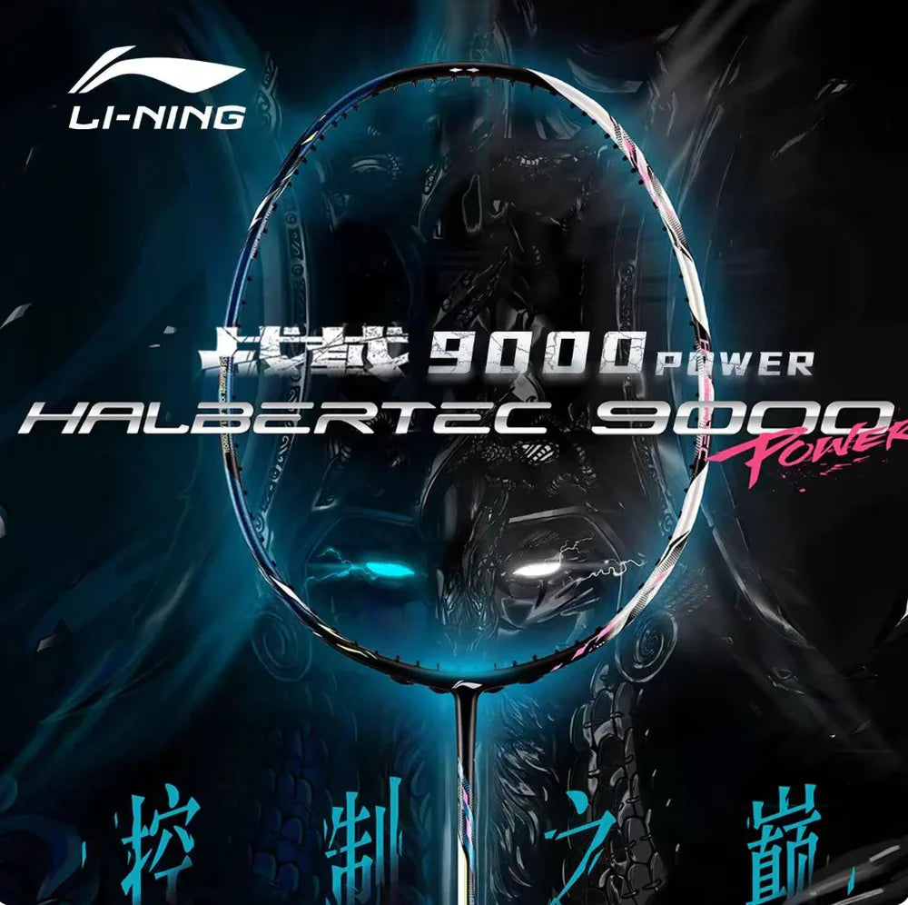 Li-Ning Halbertec 9000 POWER 4U badminton racquet with stiff shaft and head heavy balance for advanced players
