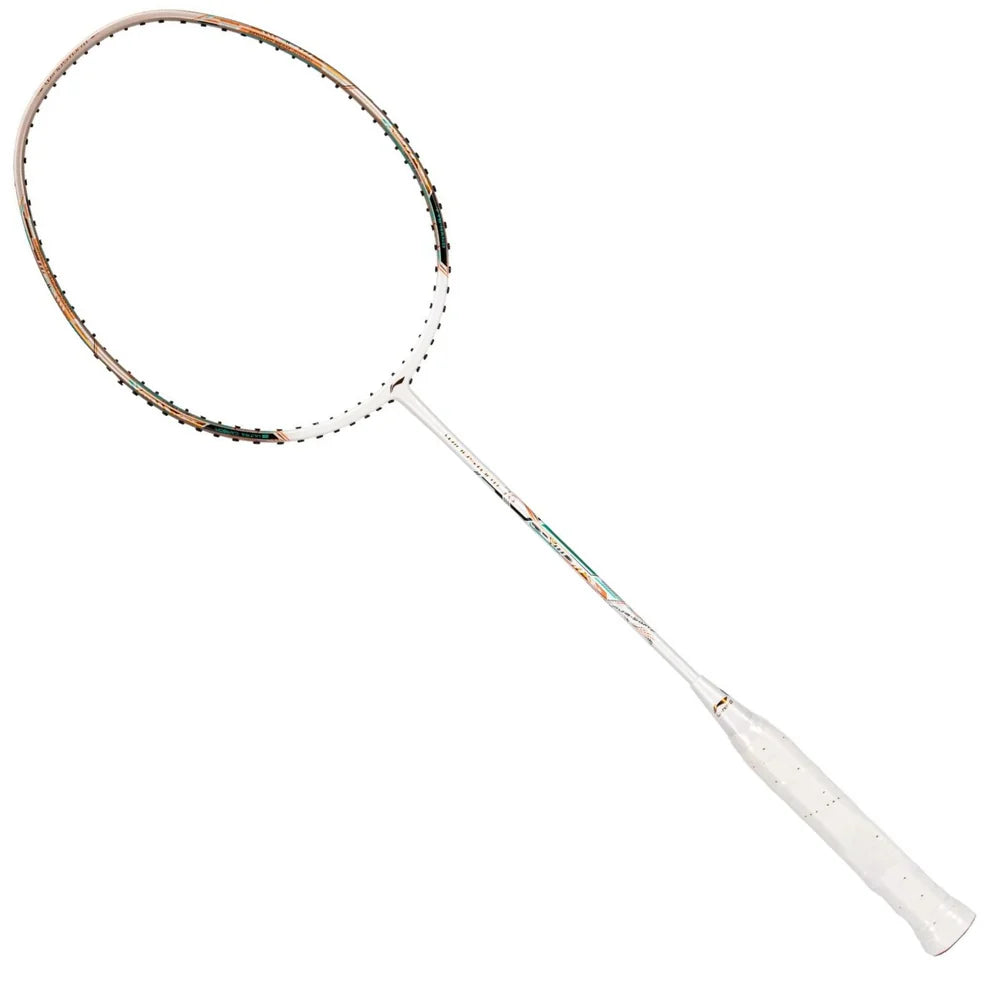 Li-Ning Windstorm 76 White 5U badminton racquet with head light balance and flexible shaft for speed and defensive play